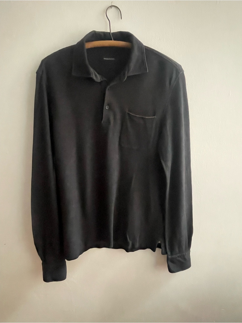 Ermenegildo Zegna Long-Sleeve Polo Shirt - Black